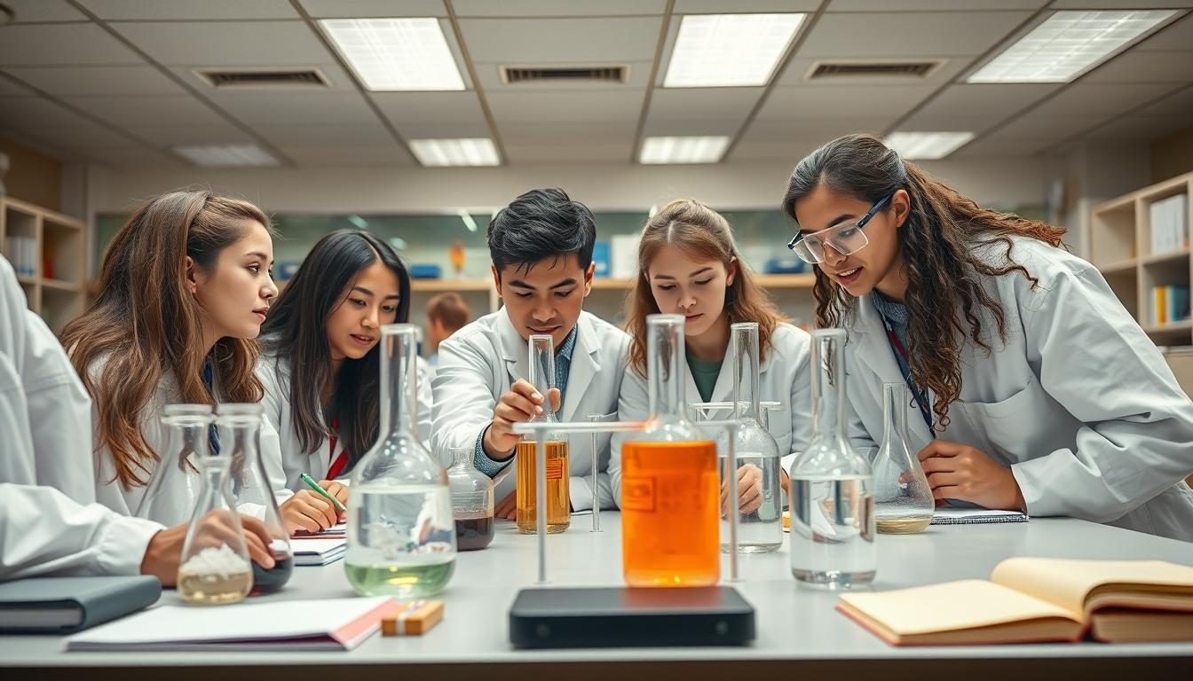 Student using learning strategies while studying